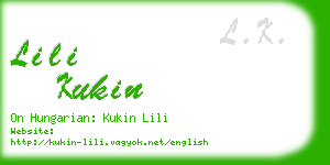 lili kukin business card